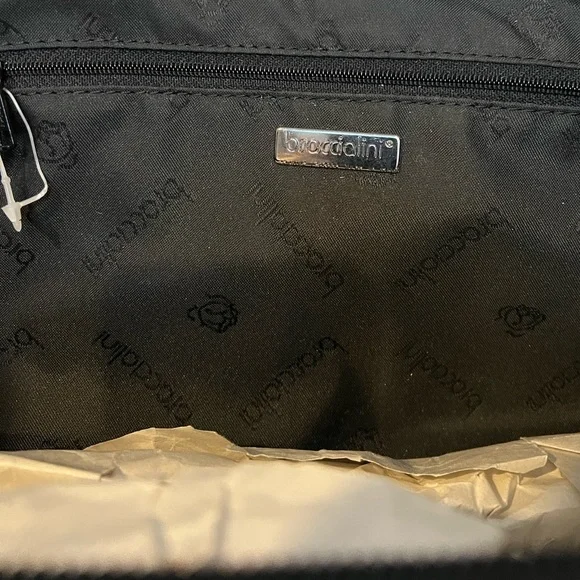 Braccialini Leather Patchwork Embellished Tote Bag Croc Embossed Floral Gem Vtg - Picture 8 of 14